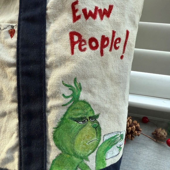 Trader Joe’s Hand Painted Large Tote ONE OF A KIND - Picture 6 of 8